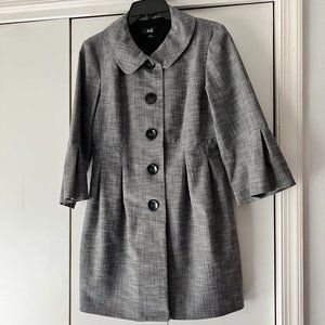 EUC! AGB Car Coat Gray - Size 8  - Fully Lined - 3/4 Bell Sleeves